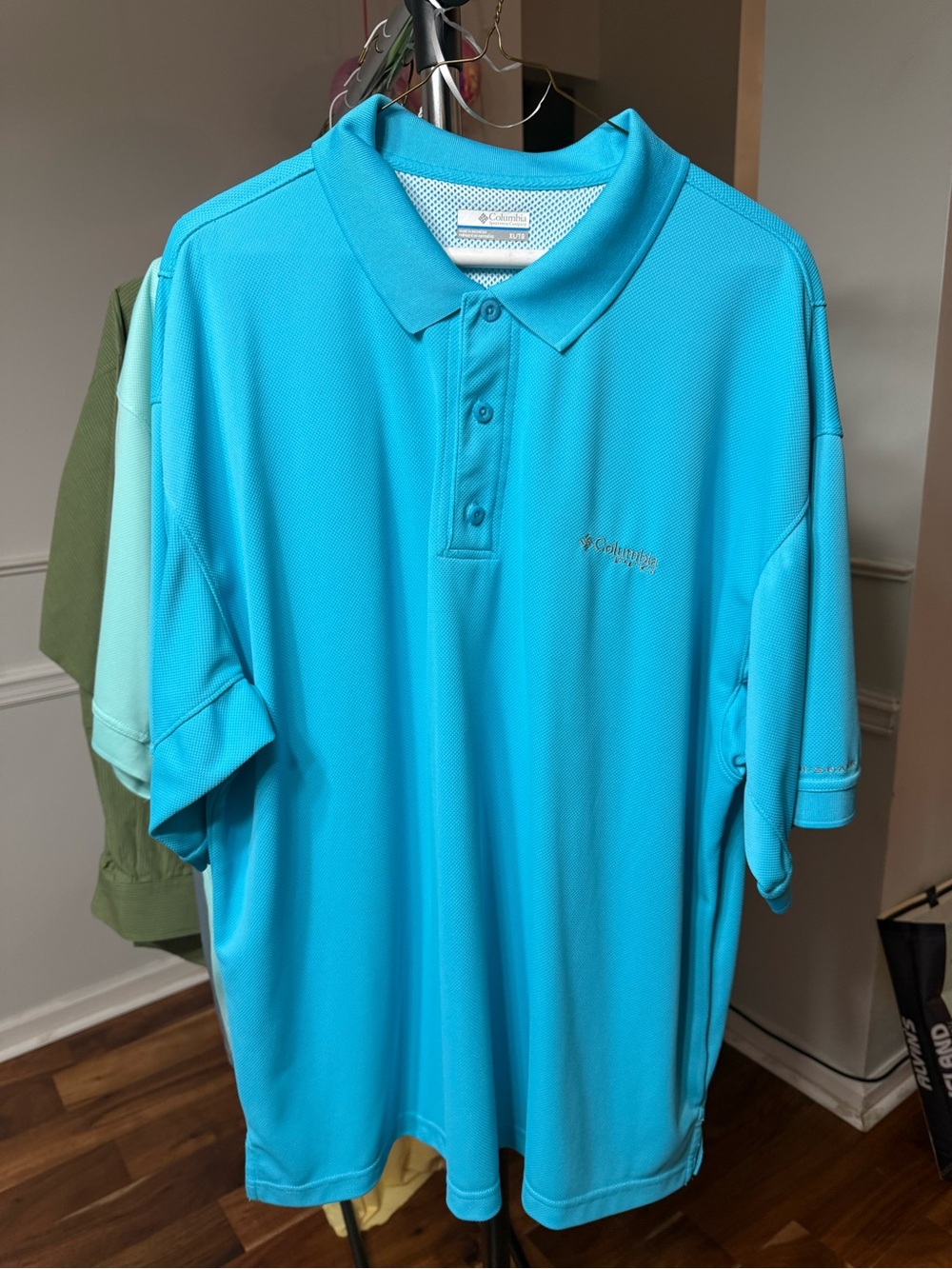 Columbia Men’s Aqua/Turquoise Short-Sleeve Polo
